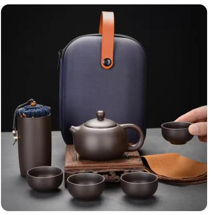 Korean Tea Set - Lila Ton-Reise-Teeset, tragbares Kung-Fu-Teeset für unterwegs,